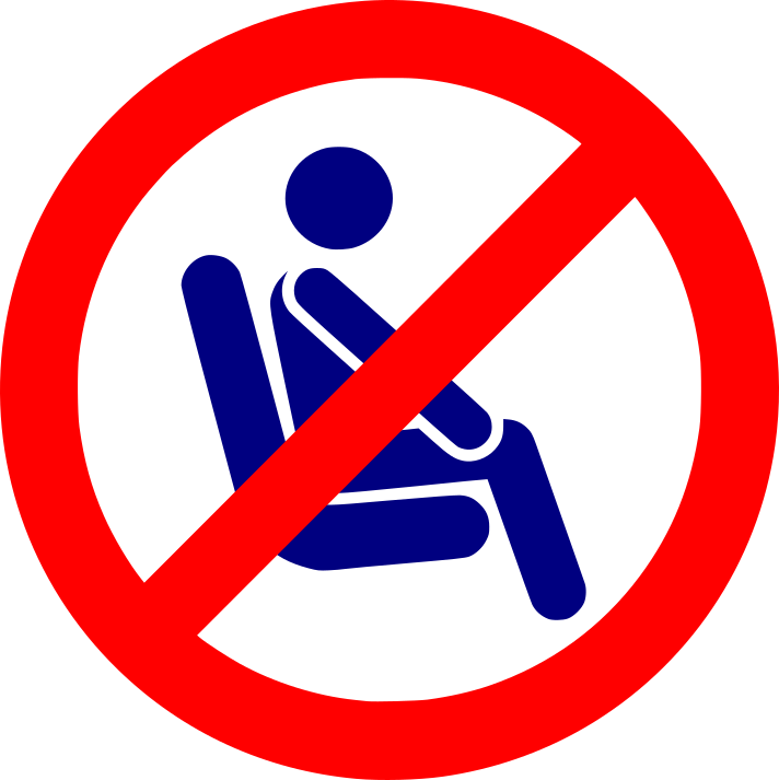 Persona sentada y encima símbolo prohibido