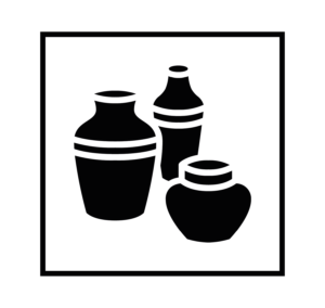 3 vasijas de cerámica de diferentes tamaños