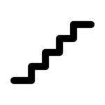 Pictograma de escaleras: unas escaleras vistas de perfil.