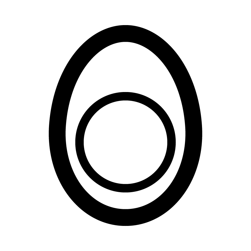 Pictograma de huevo: la sección de un huevo cocido.