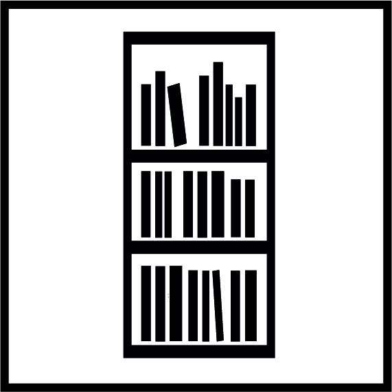 silueta de estantería con 3 baldas de libros